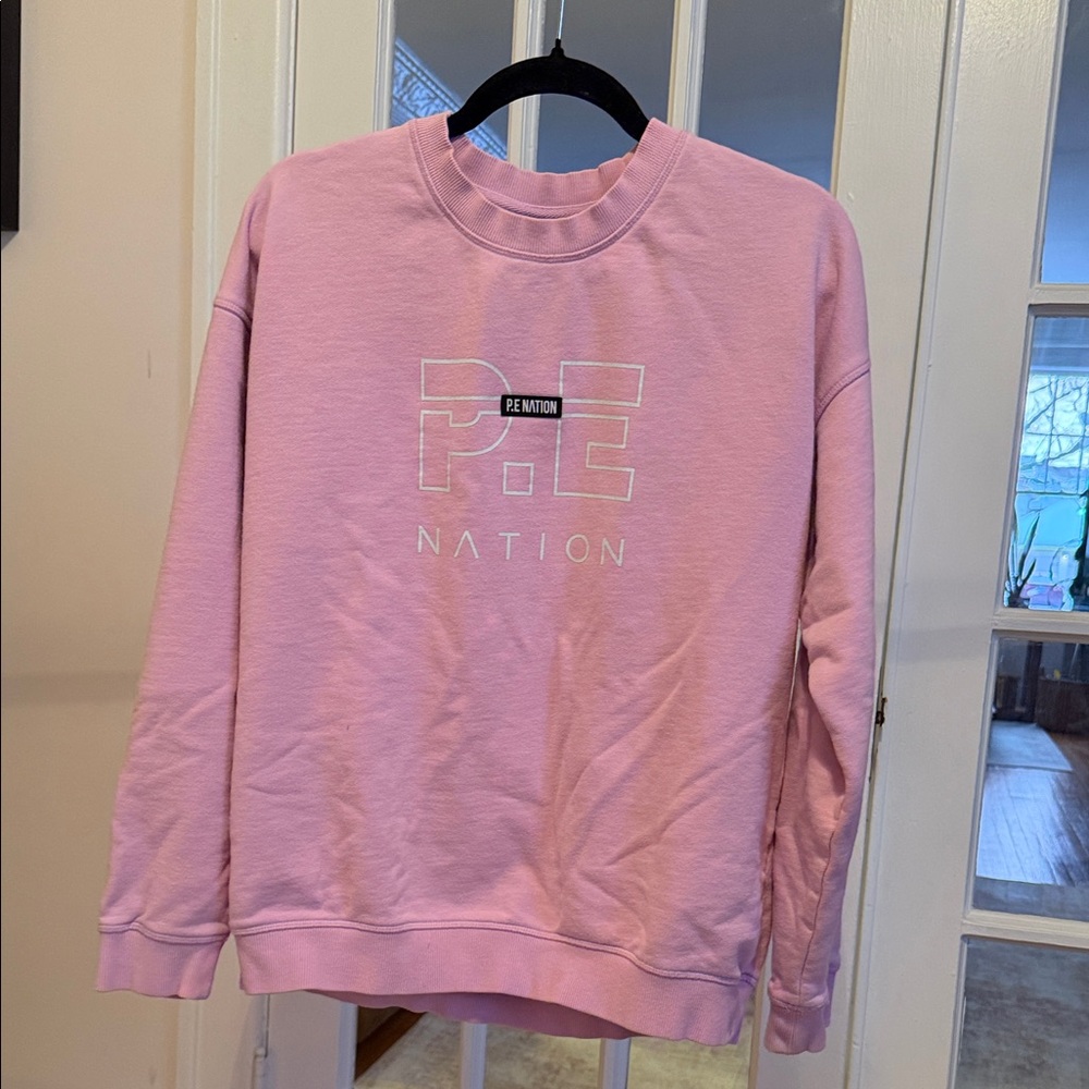 P.E Nation Light Pink Logo Crewneck Sweater